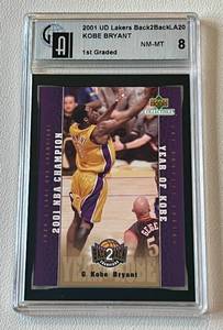 lot 70C image: Kobe Bryant 2002 Upper Deck Lakers Back2Back #LA20 Graded 8 NM-MT Basketball Card