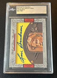 lot 89B image: Lou Boudreau Auto 2018 Leaf Cut Signature Hall of Fame Baseball Edition