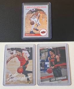 lot 178A image: Cade Cunningham 3 Card Rookie Lot - RC Basketball Cards