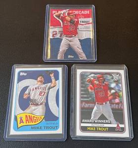 lot 182A image: Mike Trout 3 Card Baseball Lot