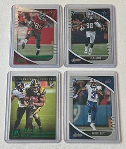 lot 183A image: 4 Card Star Wide Receiver RC Lot - CeeDee Lamb, Gabriel Davis, Chase Claypool, Tyler Johnson Rookie Football Cards