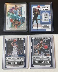 lot 184A image: Ja Morant 4 Card Basketball Lot with Rookie