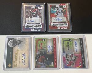 lot 187A image: 5 Card Rookie Auto Lot - 39, 99, Rare Signed Football Cards