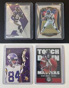 lot 188A image: Randy Moss 4 Card Minnesota Viking Football Lot