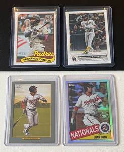 lot 195A image: 4 Card MLB Star Lot - Fernando Tatis Jr. and Juan Soto Baseball Cards