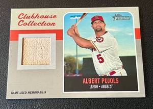 lot 196A image: Albert Pujols Bat Relic 2019 Topps Heritage Clubhouse Collection Relic #CCR-APU Baseball Card
