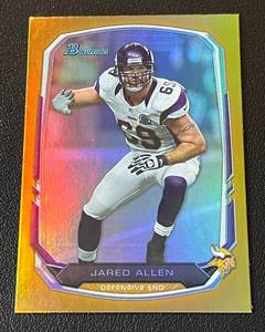 lot 260 image: Jared Allen 75 2013 Bowman #54, numbered 4475, Rare Minnesota Vikings Football Card