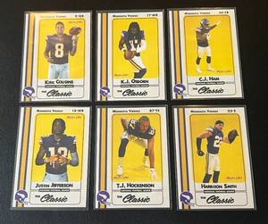 lot 264 image: Minnesota Vikings 6 Card Mystic Lake Set - Justin Jefferson, Hockenson, Cousins and more