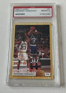 lot 275 image: Anfernee Hardaway RC PSA Graded 8 NM-MT 1993 Classic #2 Rookie Basketball Card