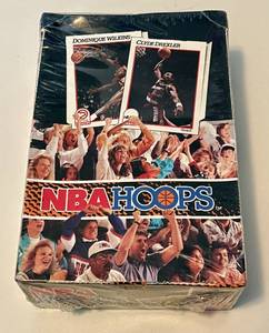 lot 11C image: 1991-1992 NBA Hoops Factory Sealed Pack Box - 36 Packs, Mint Michael Jordan Basketball Cards