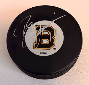 lot 17C image: Bill Guerin Signed Boston Bruins Logo Hockey Puck with JSA COA