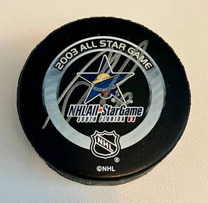 lot 19C image: Marin Gbork Signed 2003 NHL All Star Game Hockey Puck - Minnesota Wild