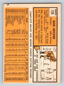 lot 26C image: Bob Uecker 2nd Year 1962 Topps #126 Vintage Baseball Card