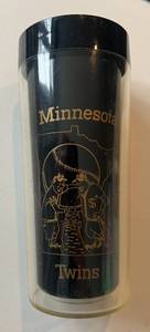 lot 96C image: 1960-70s Minnesota Twins Baseball Mini & Paul Tumbler Black with Gold Print Retro