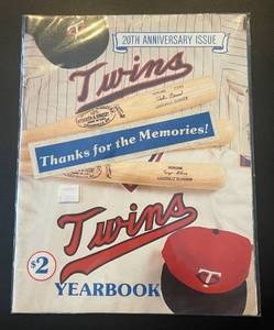 lot 79B image: Minnesota Twins 1981 Yearbook 20th Anniversary Vintage Baseball