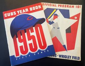 lot 81B image: Chicago Cubs 1950 Year Book and 1964 Scorecard Vintage Baseball