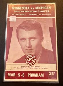 lot 85B image: 1973-74 University of Minnesota Hockey Program vs. Michigan First Round WCHA Playoffs Vintage