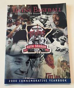 lot 111B image: Matt Lawton Signed 2000 Minnesota Twins Baseball Yearbook