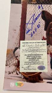 lot 112B image: Ed Giacomin Signed 8x10 Photo with COA and HOF 87 Inscription Hockey