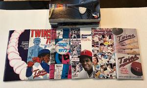 lot 109B image: (13)  Baseball Media Guides Minnesota Twins - 1974, 75, 77, 78, 80, (2) 81, 82, 83, 84, 1985 All-Starr Game, 86