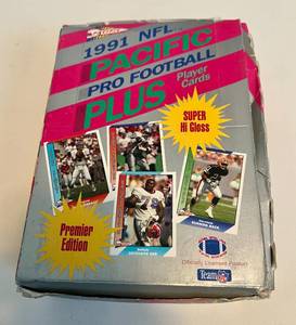 lot 254A image: 1991 Pacific Football Pack Box - 36 Packs of Sealed Football Cards