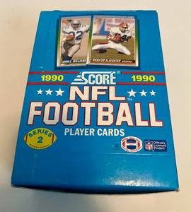 lot 255A image: 1990 Score Football Pack Box - 36 Packs of Sealed Football Cards