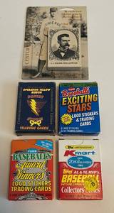 lot 263A image: (5) Mini Card Sets - 1987 Fleer Exciting Stars, Desert Storm Peace, 1987 Fleer Baseball Award Winners, 1982 K-Mart 20th Anniversary, 19th Century Baseball Greats