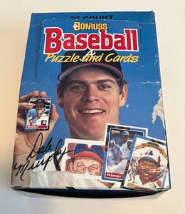 lot 271A image: 1988 Donruss Baseball Pack Box - 36 Packs of Sealed Baseball Cards
