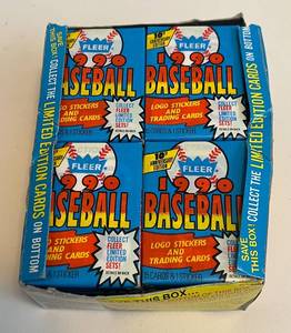 lot 269A image: 1990 Fleer Baseball Pack Box - 36 Packs of Sealed Baseball Cards