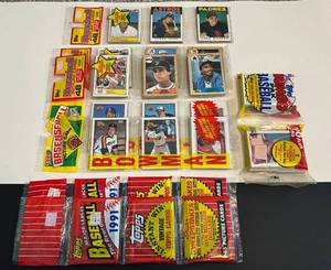 lot 49C image: (8) Baseball Rack Pack Lot - 1986 Topps, (2) 1987 Topps, (2) 1989 Bowman, 1989 Topps, (2) 1991 Topps Cards