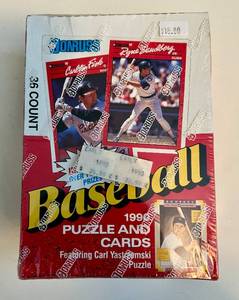 lot 37C image: 1990 Donruss Baseball Factory Sealed Pack Box - 36 Sealed Packs of Baseball Cards