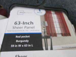 4-59x63 inch Sheer Panels...