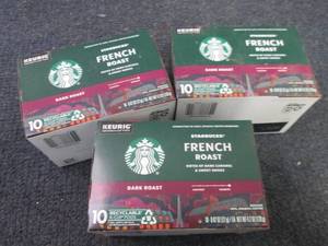 3- 10 ct Starbucks French Roast Dar...
