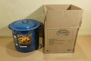 lot 121 image: Alpine Cuisine 12QT Enameled Steel Speckle Stock Pot