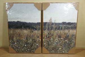 lot 134 image: Retro Landscape Framed Wall Art 16x24 Set of 2
