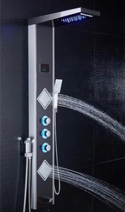 lot 3 image: Ello & LLO LED Shower Panel Tower System with Rainfall