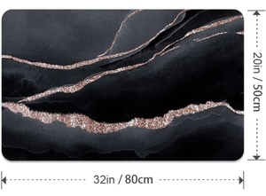 lot 140 image: Diatomaceous Earth Non-Slip Absorbent Fast Drying Bath Mat -Black Marble 32x20