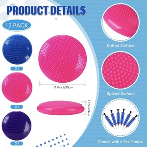 lot 141 image: Riakrum 12-Piece Stability Wobble Inflatable Cushions