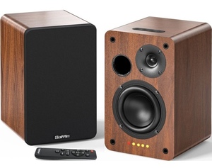 lot 153 image: Saiyin Bluetooth Bookshelf Speakers with 4 Woofer
