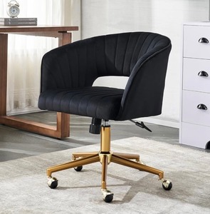 lot 243 image: Home Office Velvet Rolling Accent Chair