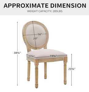 lot 241 image: French Farmhouse Style Padded Dining Chairs - Set of 2