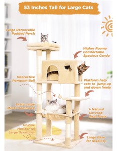 lot 216 image: Meow Sir 53 Multilevel Cat Tree for Large Cats
