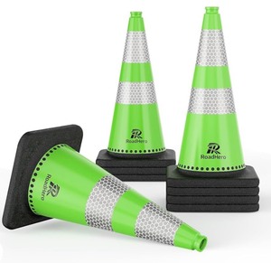 lot 215 image: 8 28 Tall Green Safety Cones