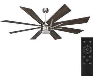 lot 201 image: 72 Indoor Brushed Nickel Ceiling Fan
