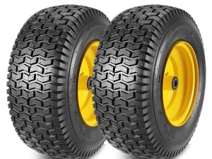 lot 214 image: MaxAuto 16 x 6.5 Lawn Tractor Pneumatic Tires on Wheels - Pair