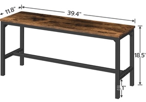 lot 213 image: Hoobro Rustic Brown Dining Bench