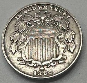1883 Shield Nickel AU Details