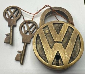 Solid Brass VW Volkswagen Lock (nearly 34 pound0