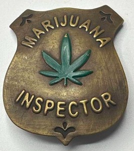 Brass Marijuana Inspector Badge