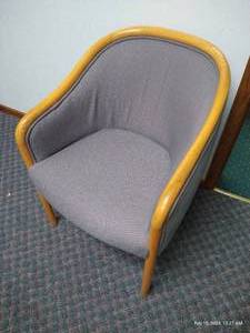lot 10 image: Wood Upholstery Chair